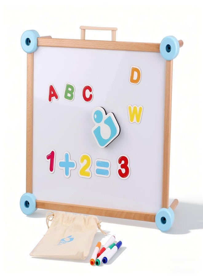 UDEAS Wooden Kids Art Easel, Double-Sided Tabletop Easel for Painting with Magnetic Letters Numbers and Pens, Magnetic Drawing Board for Toddlers for Boys and Girls 3+ - Image 1
